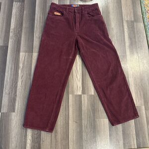 Empyre Corduroy Pants 32x29 Mens Red Burgundy Maroon Relax Fit Baggy Loose Skate